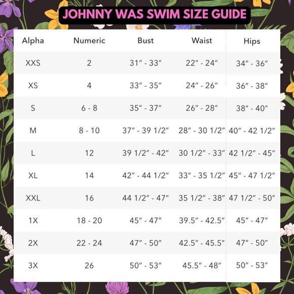 Johnny Was Women's Swimsuit XS Sea Owl Print Floral Square Neck One Piece NWT - Picture 15 of 16